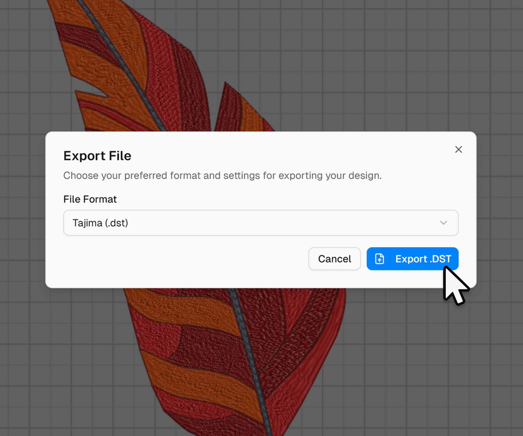 Export machine-ready files in any format.